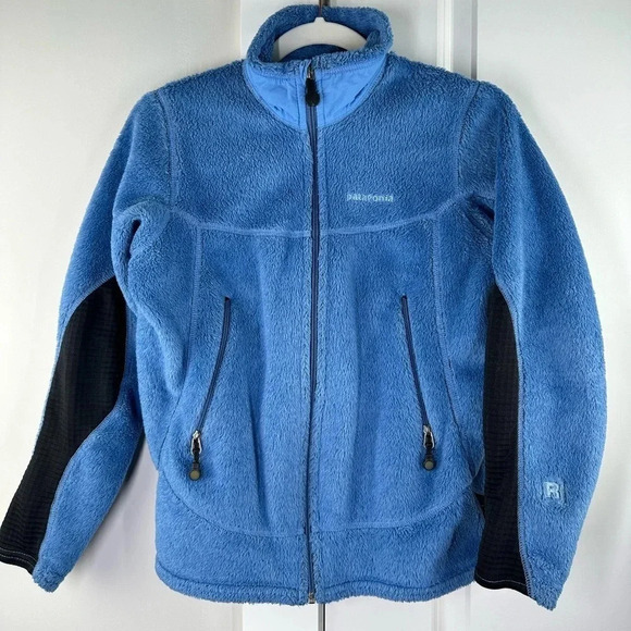 VTG Patagonia Regulator Polartec Fleece Jacket Size‎ M Full Zip USA Blue Jacket - Picture 1 of 12